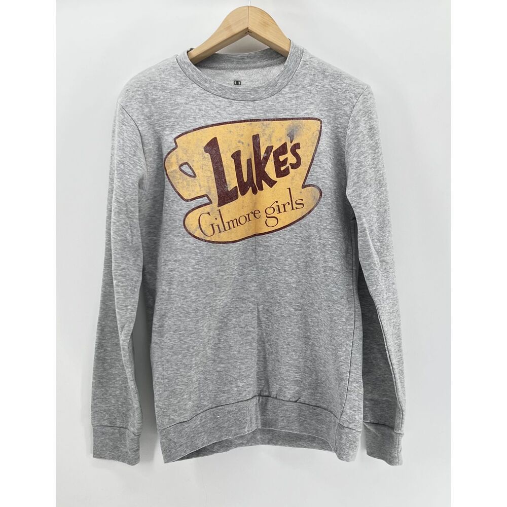 Gilmore Girls Lukes Diner Sweatshirt Womens Small Gray Crewneck Pullover Y2K TV